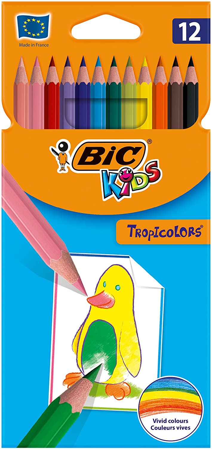 Crayons de couleur en bois 24 unités – Crayons pour enfants et adultes –  Forme hexagonale, plateau amovible, mine résistante 3 mm – Alpino – Zone  Affaire