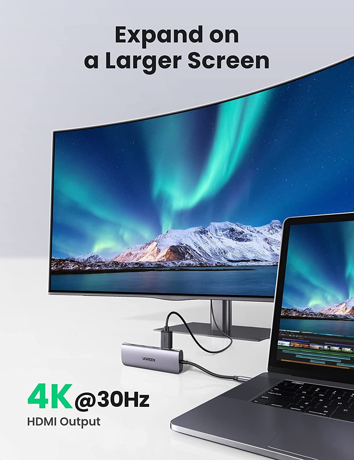 Sortie HDMI 4K avec Hub USB-C UGREEN