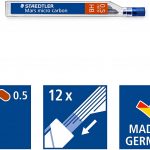 STAEDTLER Recharges de mines pour crayons Mars Micro Carbon 250 0.5mm 2B – Emballage de 6 tubes (72 dérivations) 2B5