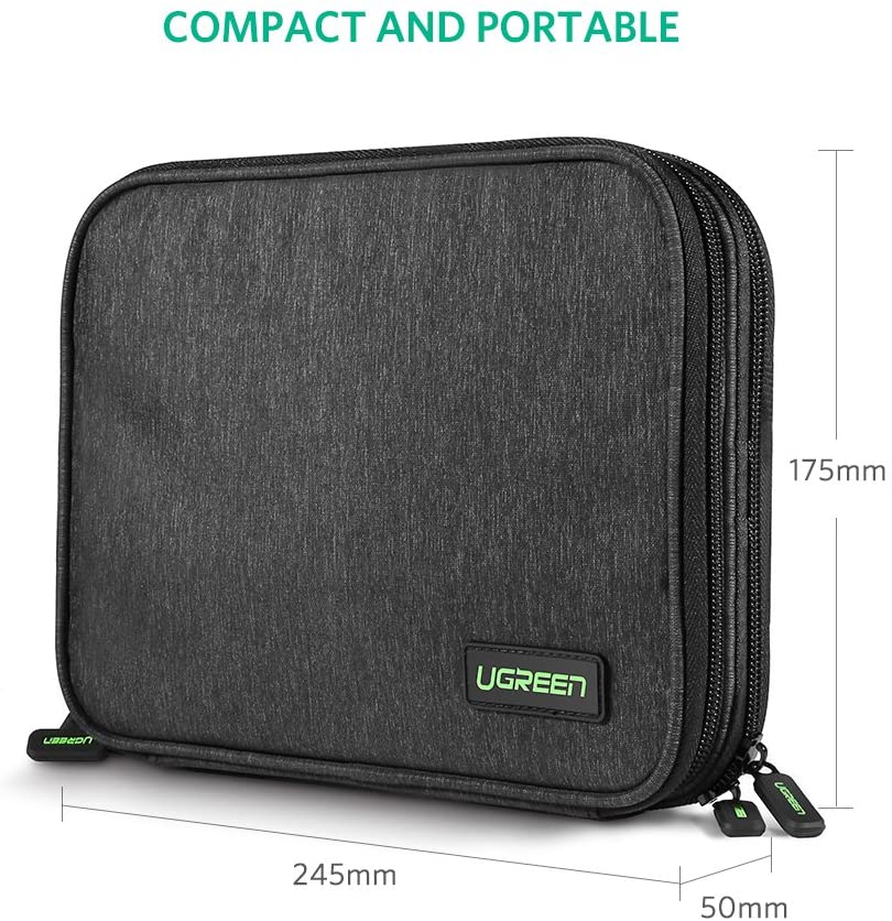 1 sac de rangement portable étanche pour accessoires électroniques, sac de  rangement double couche pour câbles, chargeurs, batteries externes
