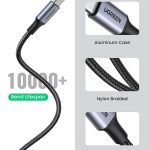 UGREEN Câble USB Type C Charge Rapide 3A Nylon Tressé Compatible avec Manette PS5 Xbox Series X S, Galaxy S21 S20 FE S10 S9 A20e A51, Huawei P40 Lite P30 Lite P20 Lite, Redmi Note 9 Pro, Noir (3M)5