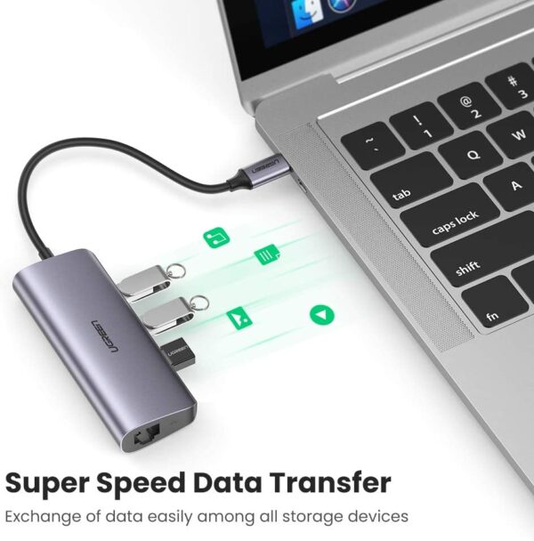 Transfert rapide des données via les ports USB 3.0 de l'adaptateur UGREEN