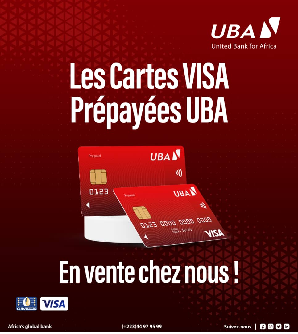 Carte VISA Prépayée UBA – 1000f offert en bon d'achat sur zone affaire –  Zone Affaire