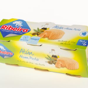 Paquets de conserves de thon à l’huile d’olive avec du sel, 6 X 80g – Ribeira