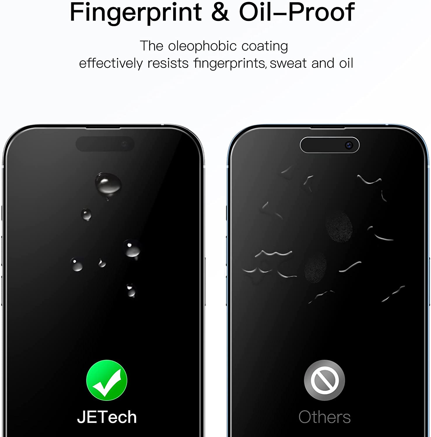 JETech Protection D’écran à Couverture Complète pour iPhone 14 Pro Max 6,7 Pouces, Integrale Film en Verre Trempé 9H Compatible Coque, HD Transparent, Lot de 3 – 4