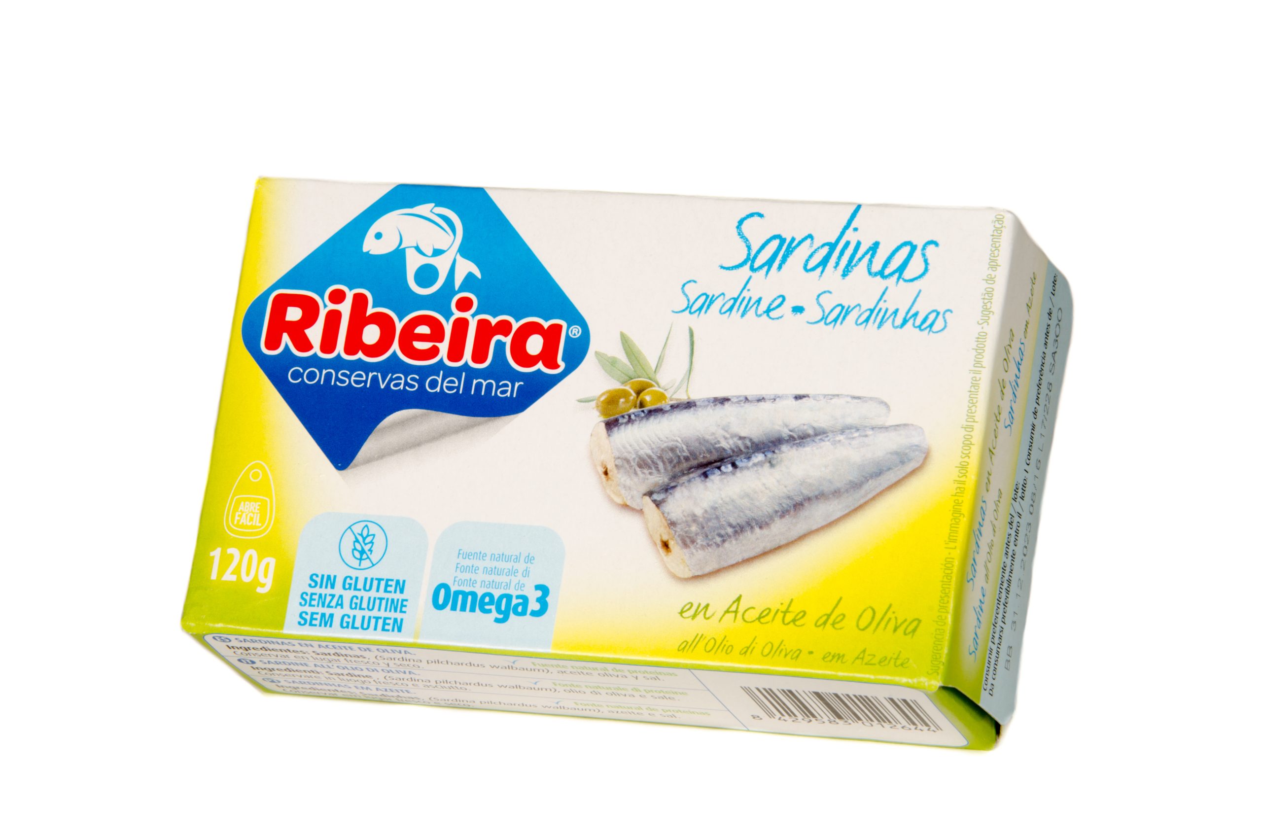 Paquets de conserves de thon à l’huile d’olive avec du sel, 6 X 80g – Ribeira