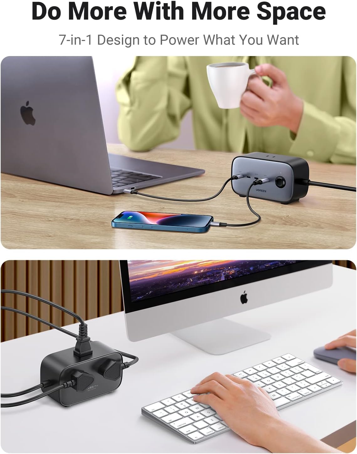 UGREEN Nexode 200W GaN Chargeur USB C Alimentation 100W et 6 Ports USB  Compatible avec MacBook