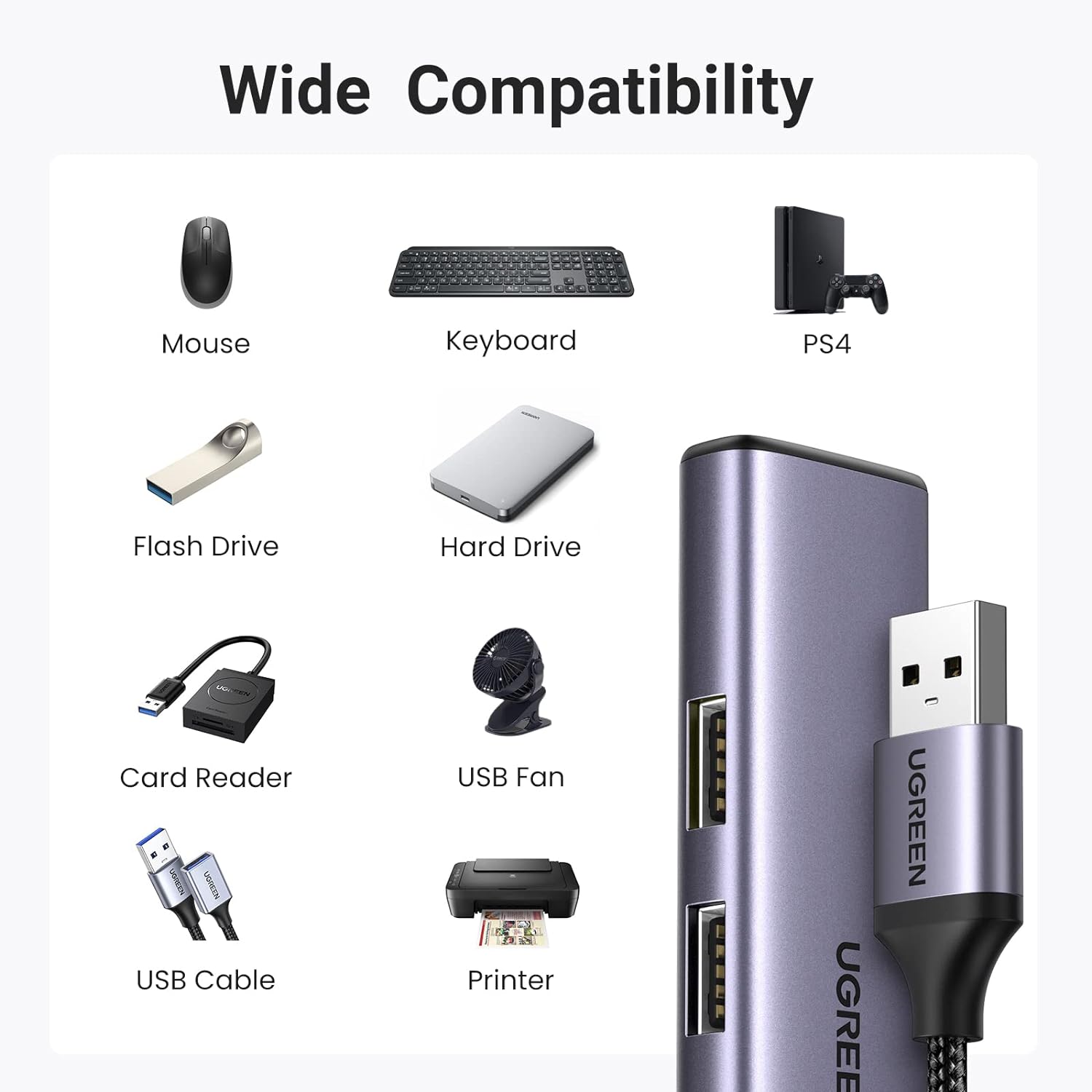 Adaptateur (Hub) USB 3.0 vers 4 Ports USB 3.0 – UGREEN 7