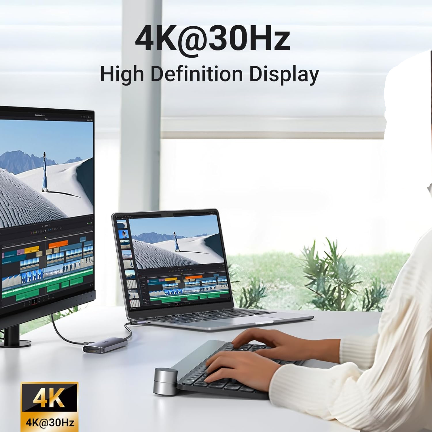 Hub USB C 6 en 1 avec 4K vers HDMI, Lecteur de Carte SD TF, 3 Ports USB 3.0, en Aluminium – UGREEN 4
