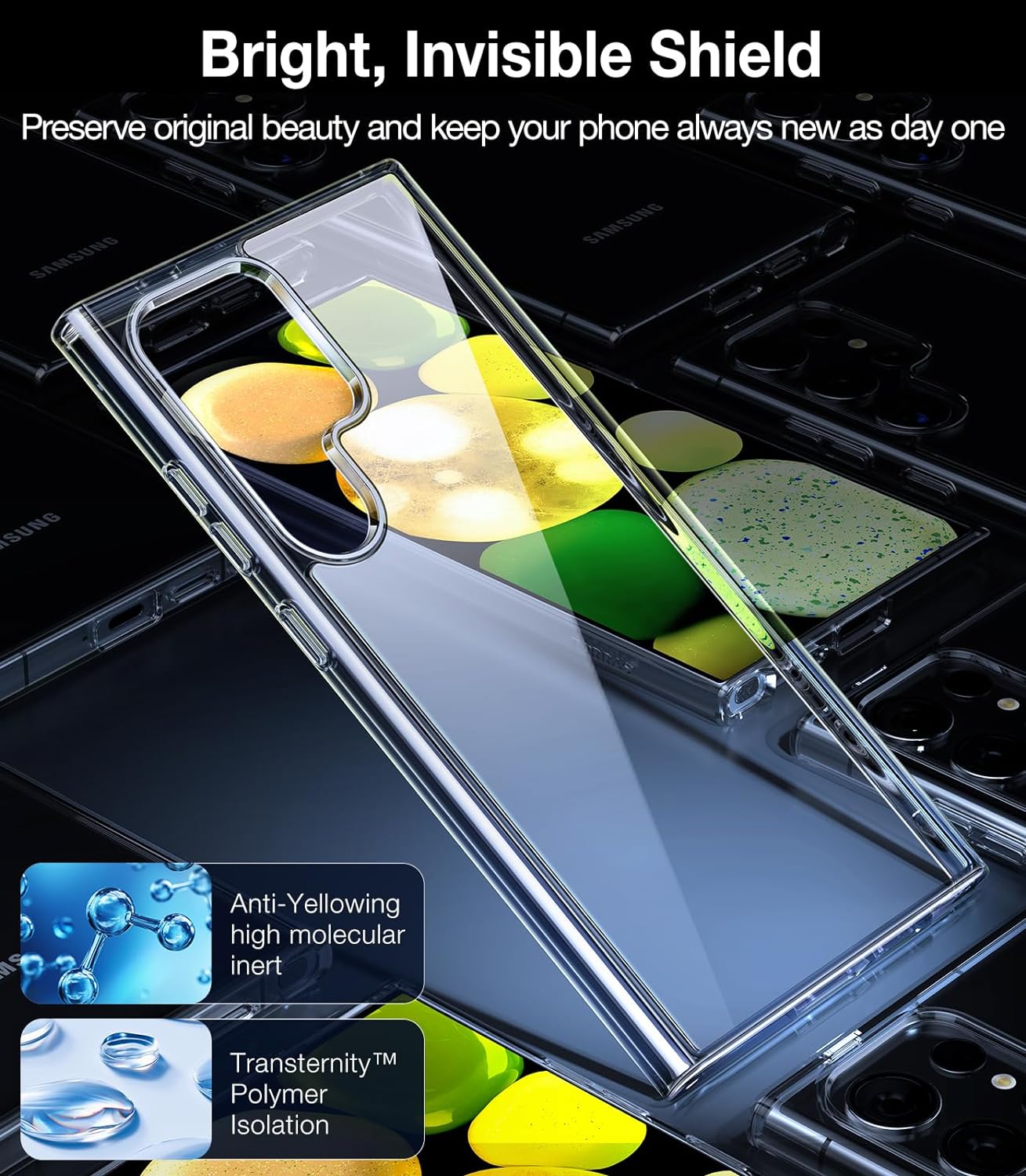 Coque pour Samsung Galaxy S24 Ultra 6,8, transparente – TORRAS Diamond Clear 3