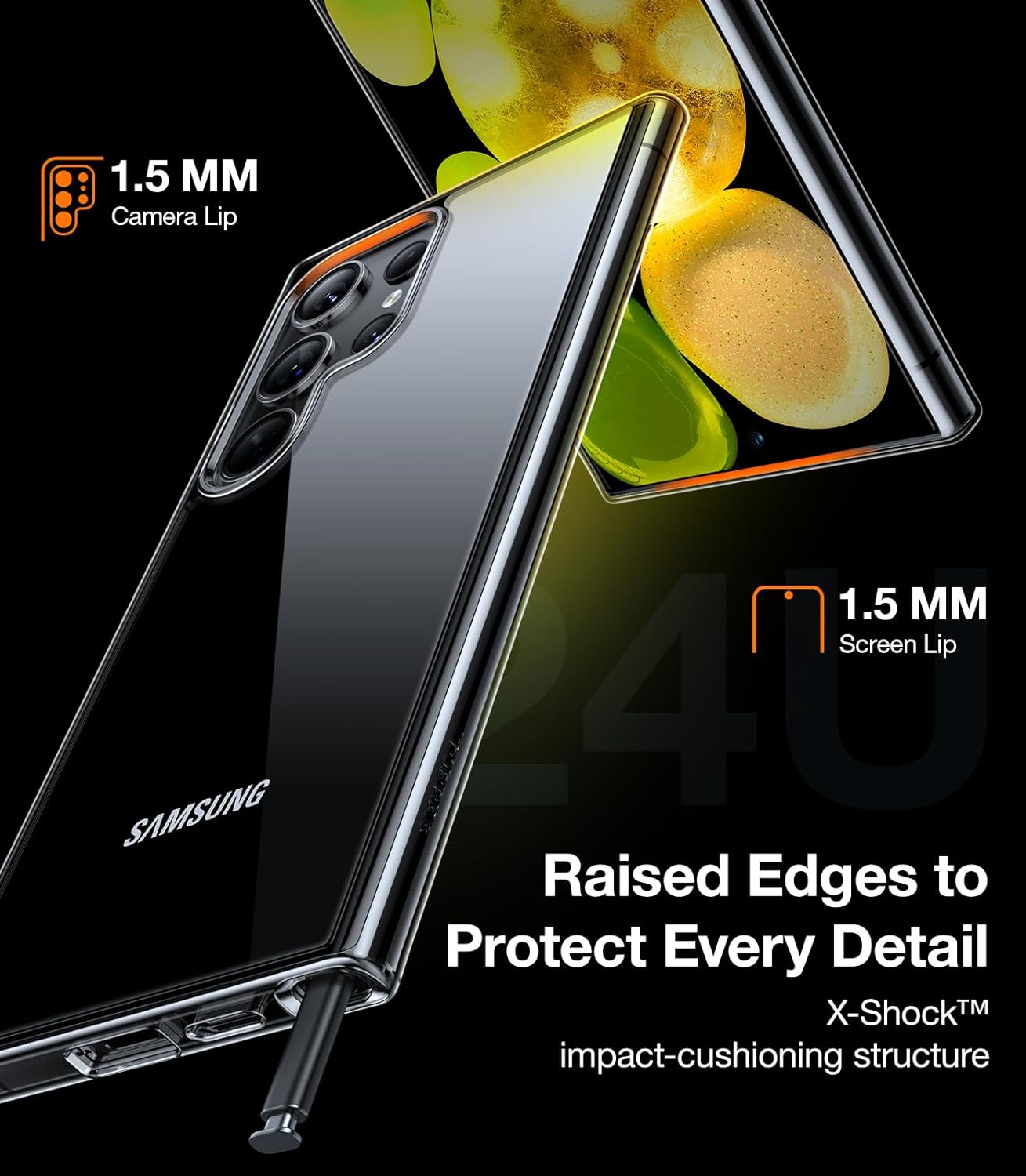 Coque pour Samsung Galaxy S24 Ultra 6,8, transparente – TORRAS Diamond Clear 4