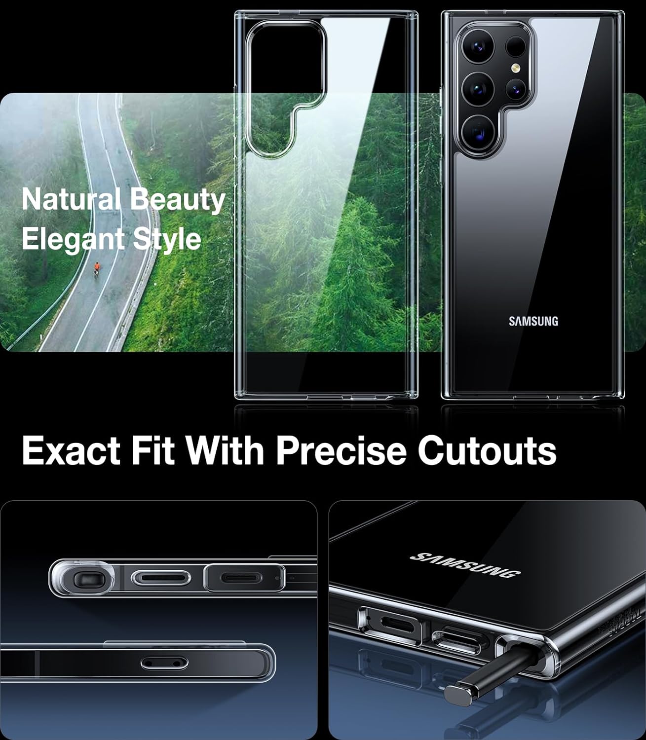 Coque pour Samsung Galaxy S24 Ultra 6,8, transparente – TORRAS Diamond Clear 5