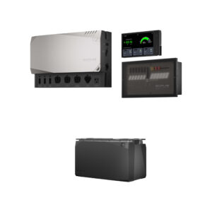 Kit Indépendance 5KWh – EcoFlow, incluant une batterie LFP, un concentrateur d'alimentation, un panneau de distribution intelligent et une console de kit d'alimentation.