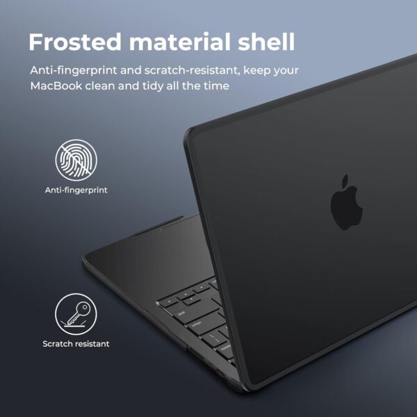 Coque rigide BlueSwan pour MacBook Pro 14 Pouces, finition givrée anti-traces de doigts et design élégant.