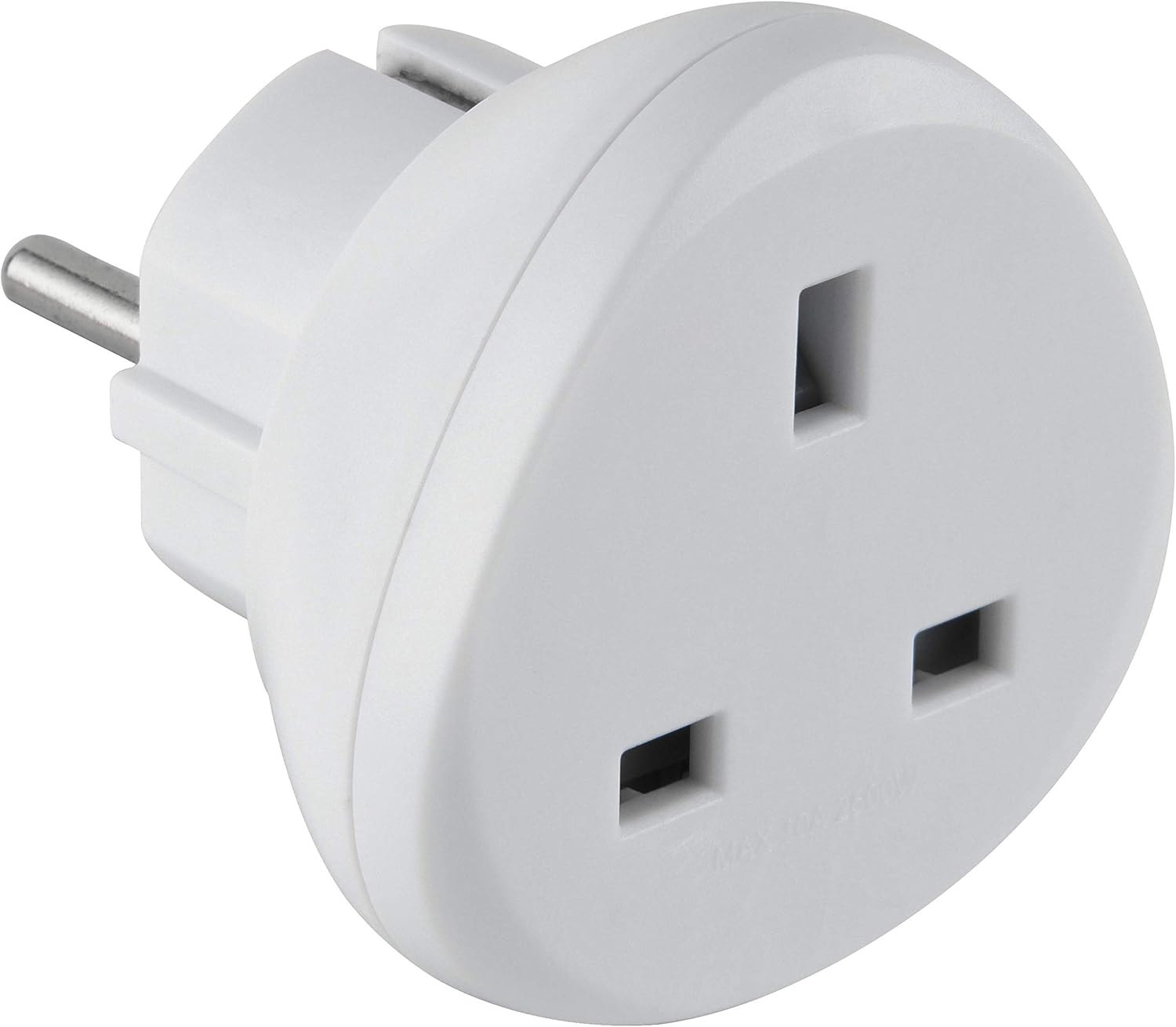 Electraline 70058 Adaptateur de voyage UK vers France:Europe, blanc